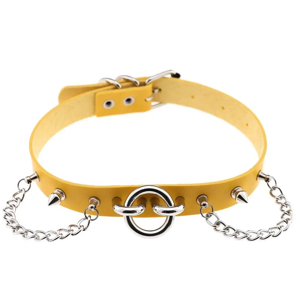 Gothic O-Ring & Chain Choker Collar