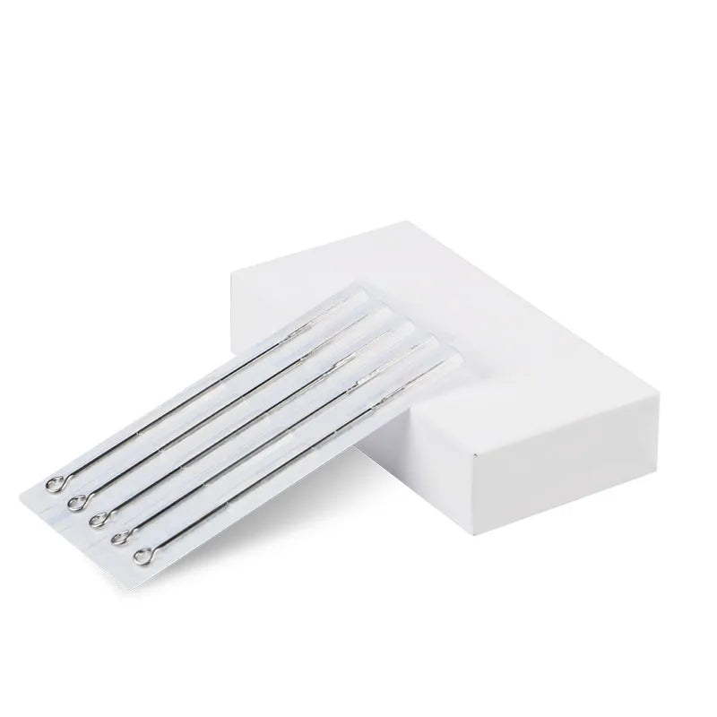 DM 50pcs Round Liner Tattoo Needles 1RL 3RL 5RL 7RL 9RL 11RL 13RL 15RL 18RL 0.35MM Disposable Sterilized Safety Tattoo Needle