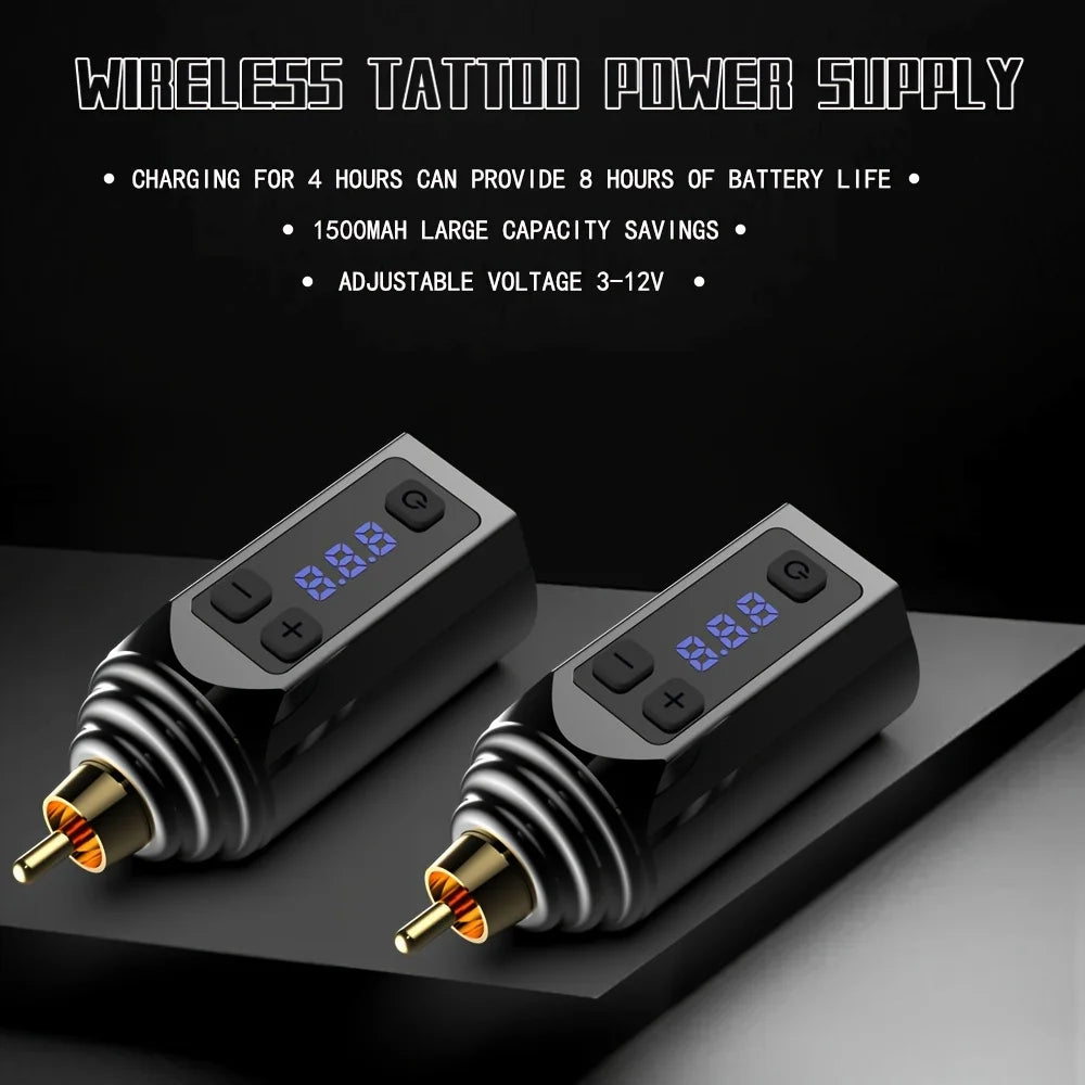 Tattoo Gun Set - Tattoo Pen with 20 Tattoo Needles and Wireless Power Supply, Multifunctional Digital Led Display Tattoo Machine Kit, Artist-Specific Tattoo Tools, Tm-20