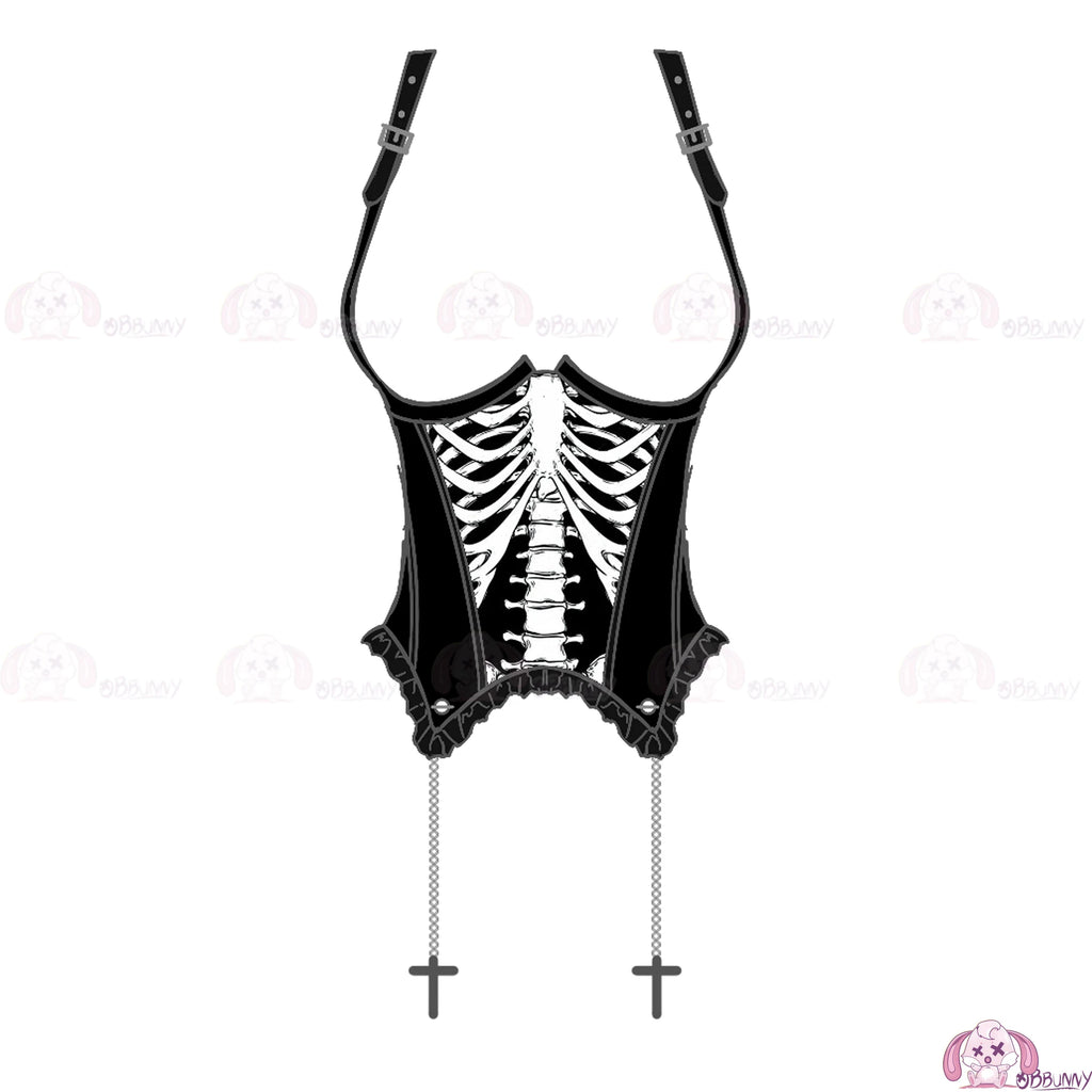 Black Gothic Lolita Corset Mini Dress