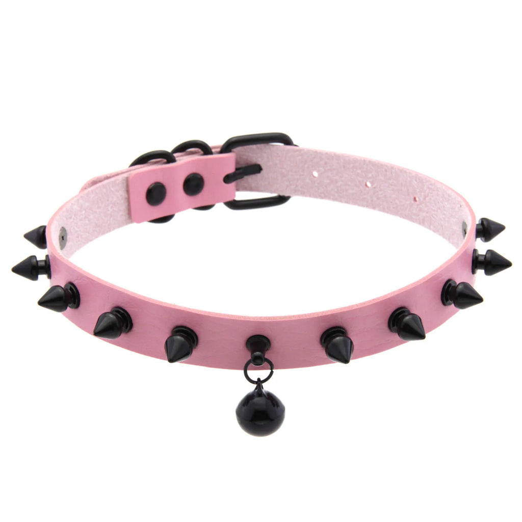 Punk Spiked Bell Choker