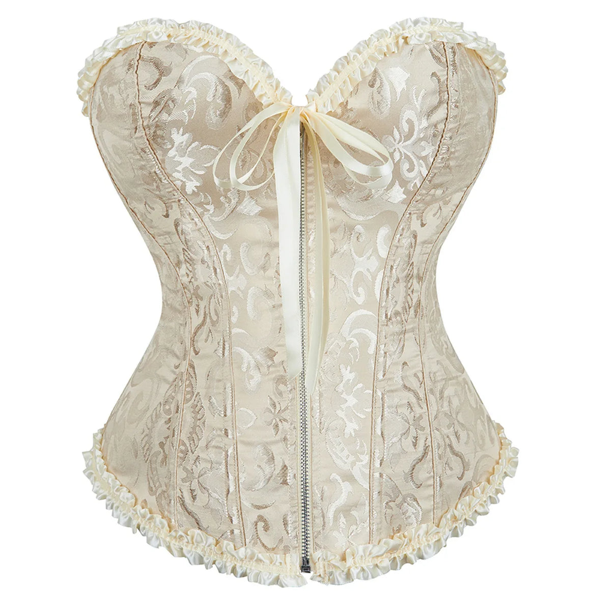 Vintage Gothic Jacquard Overbust Corset