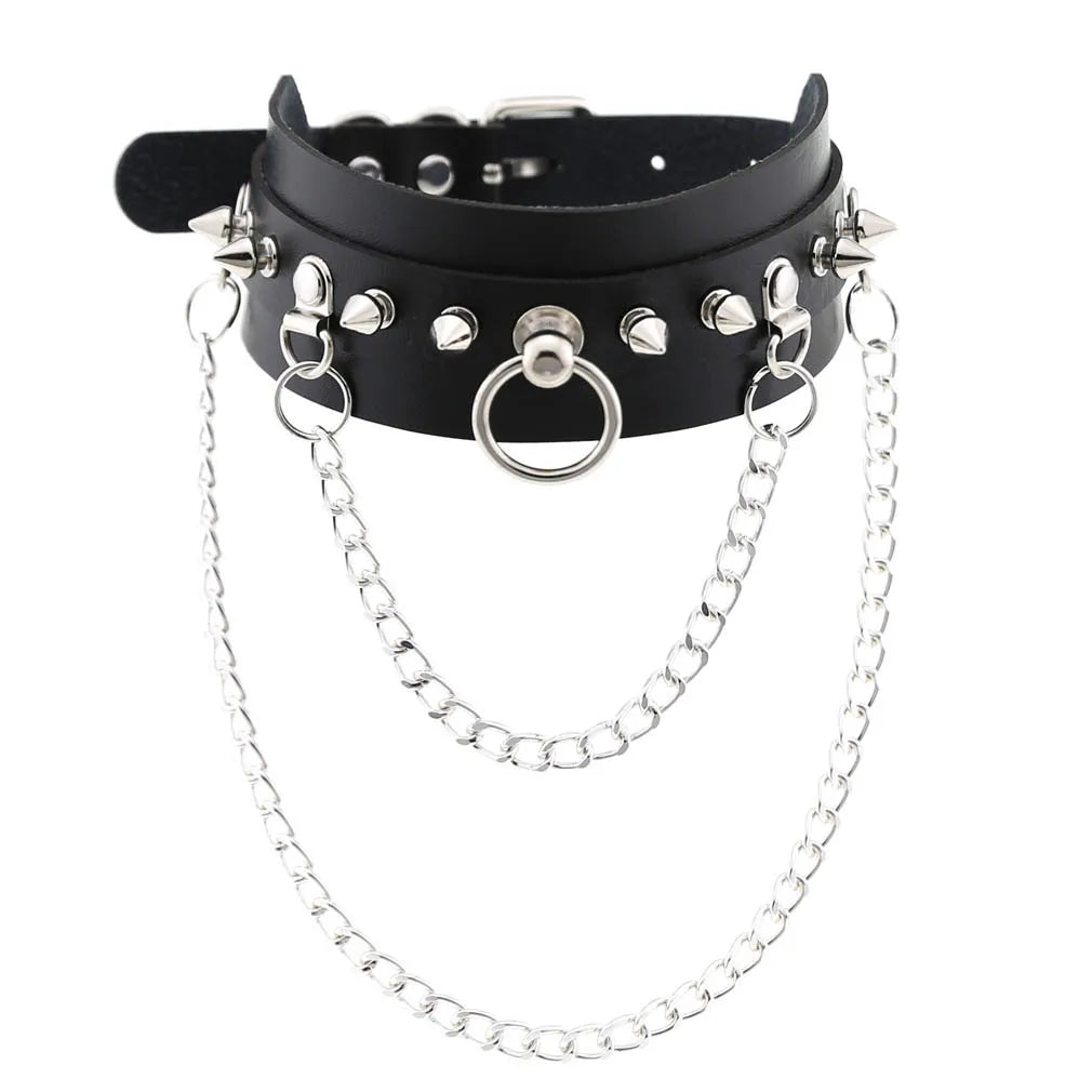 Gothic Punk Spike & Chain Choker Collection
