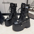 Women’s Gothic Buckle Mega Platform Boots