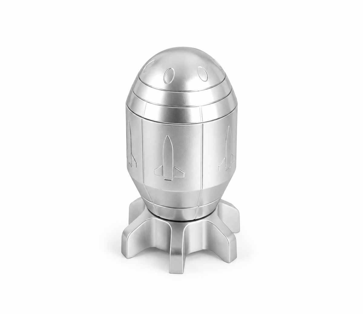 Clickit GH-8152 Atomic Bomb Torch Lighter in Silver, closed, on white background