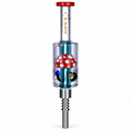 Clover Glass NC-153 Color A red-rim mushroom nectar collector on white background