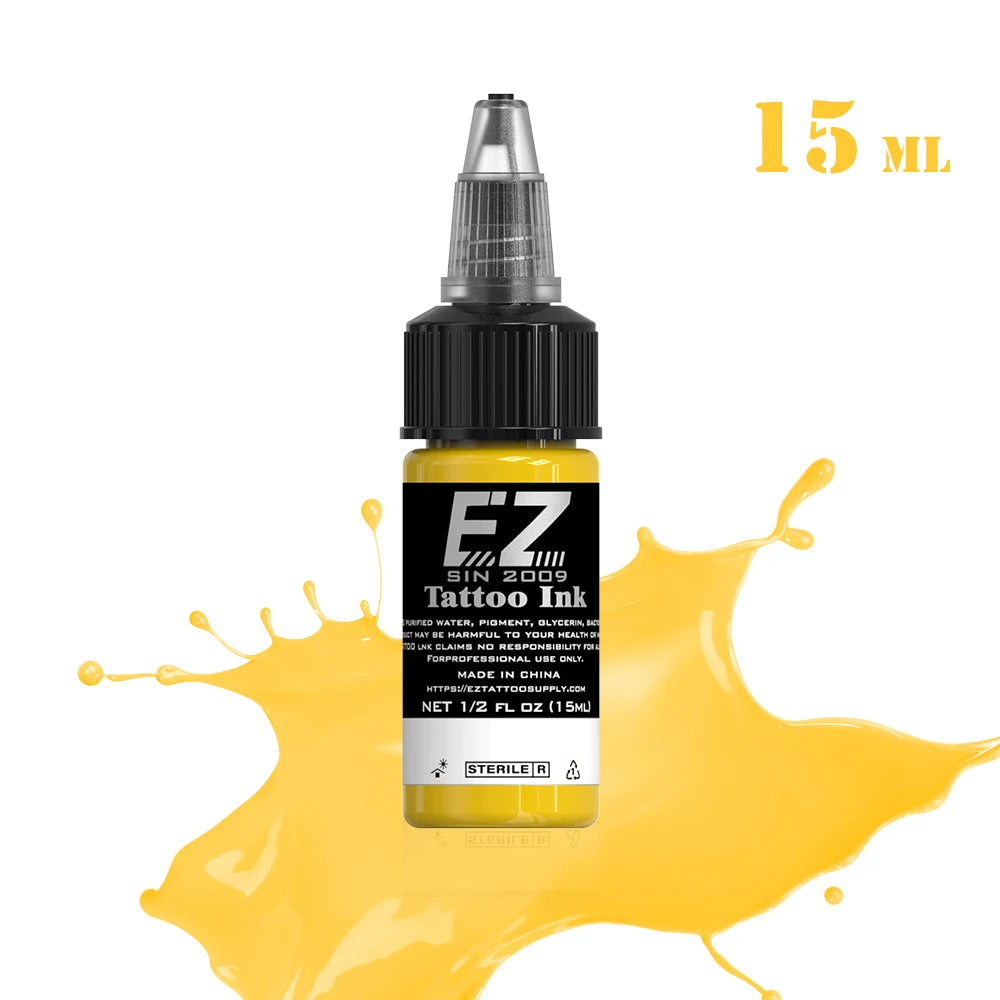 EZ Tattoo INK 25 Colors  1/2 oz 15ml/Bottle Tattoo Inks Pigment Kit for 3D Makeup Beauty Skin Body Art