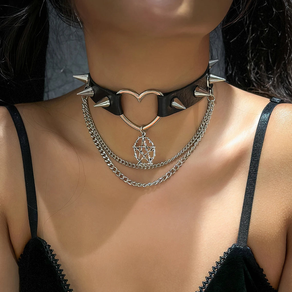 Harajuku Black Leather Choker