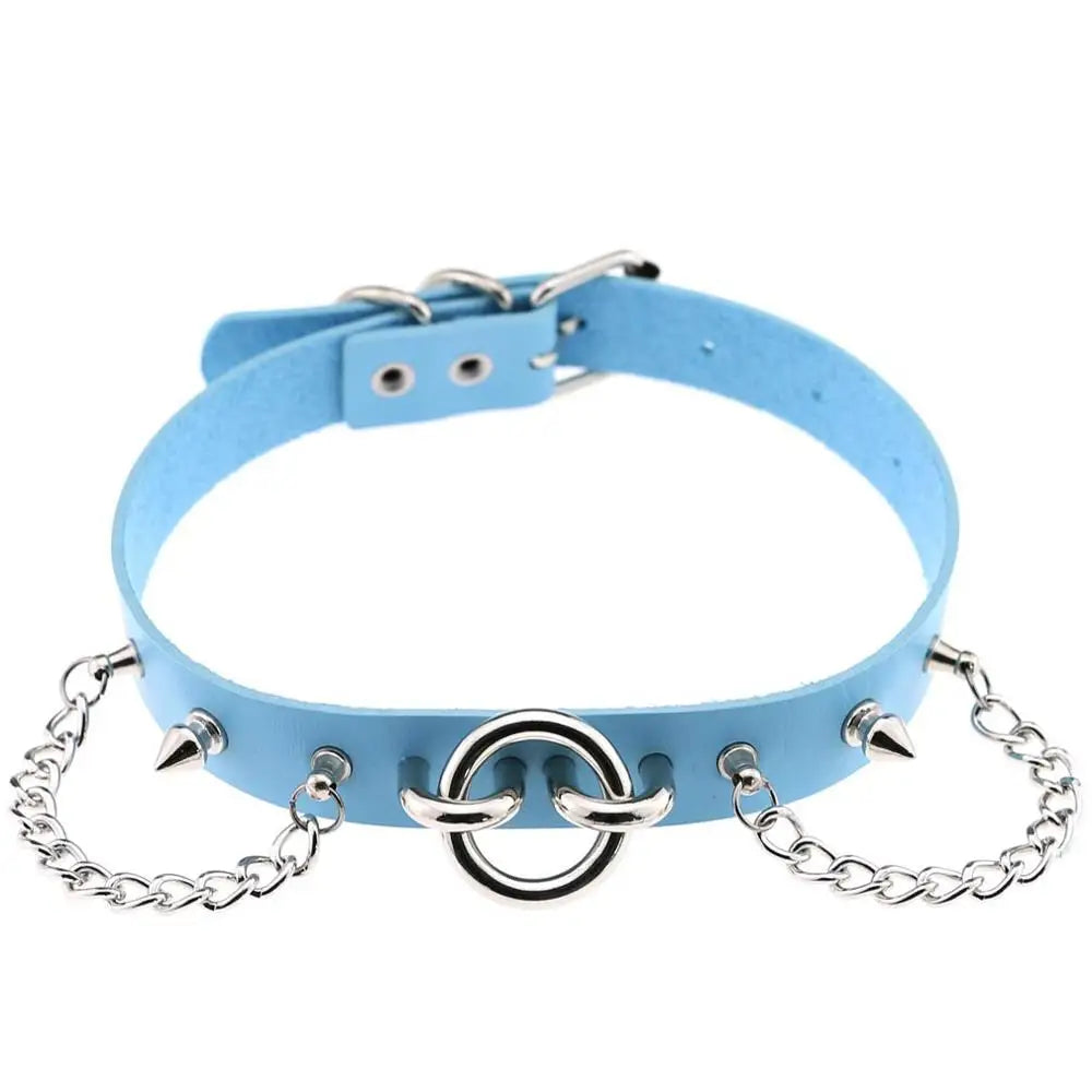 Gothic O-Ring & Chain Choker Collar
