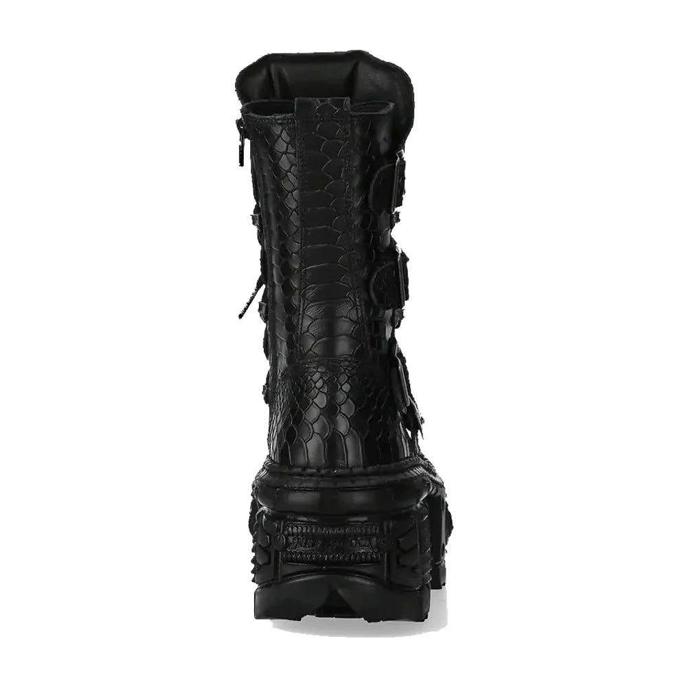 Men’s Gothic Buckle Chunky Platform Combat Boots