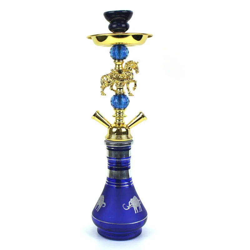 Blue animal-shaped hookah set for two persons - unique design, enjoy a relaxing time