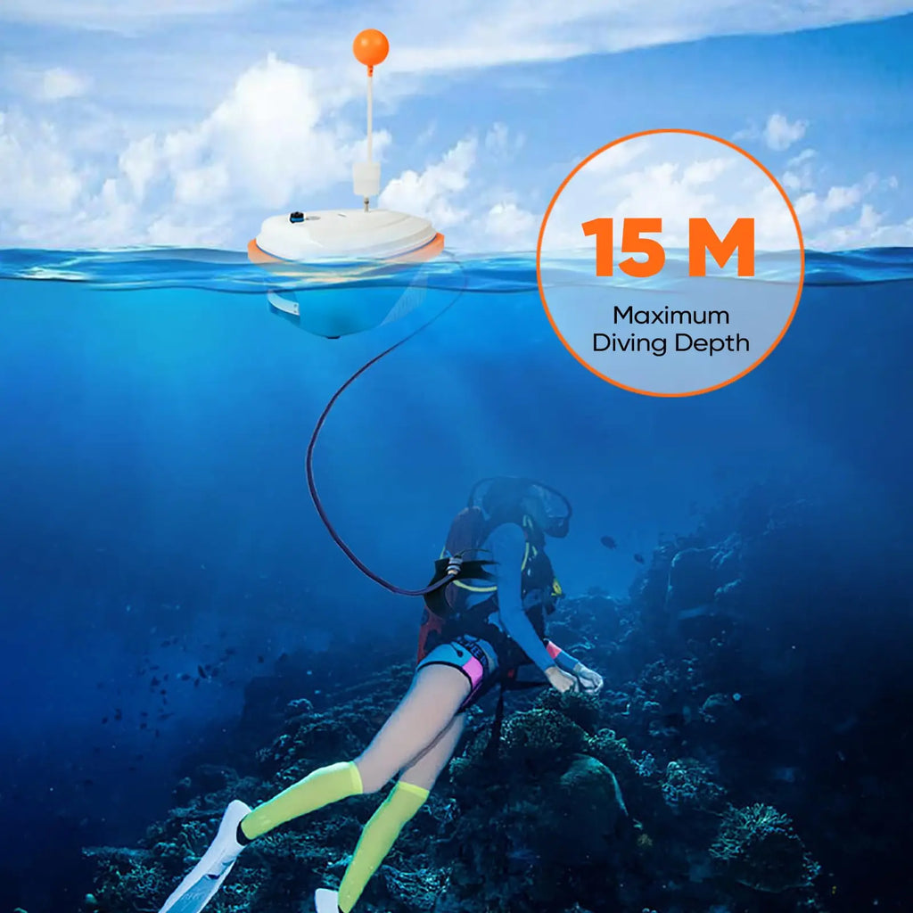 Diving Hookah System Underwater Diving Ventilator Waterproof Portable Scuba Gear 7-10H/50-60 Feet Powerful Motor Air Compressor