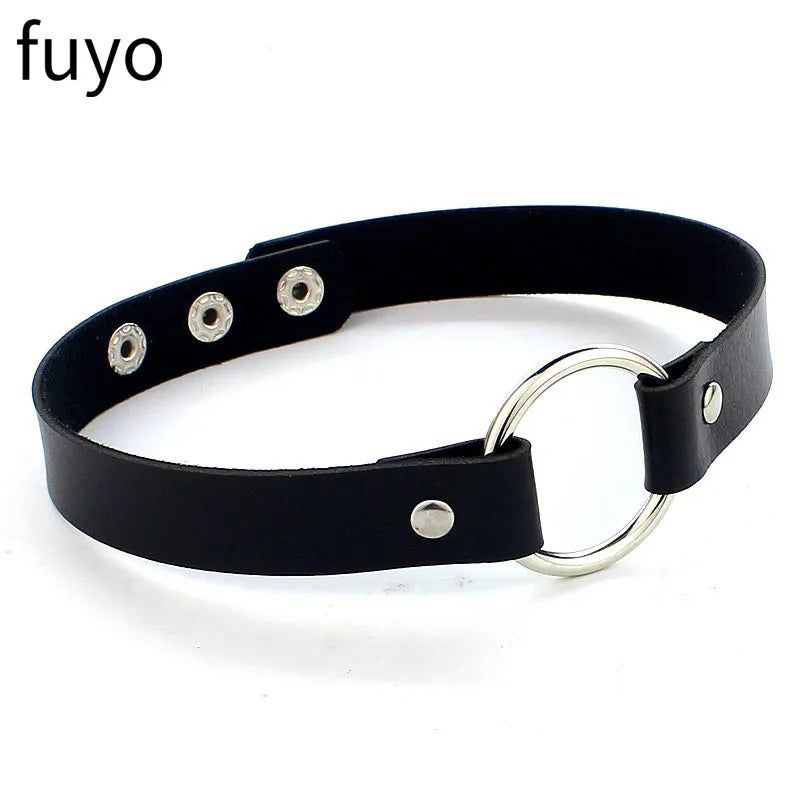 Gothic Punk Faux Leather Choker Necklaces