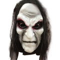 Long-Hair Zombie Halloween Mask – White