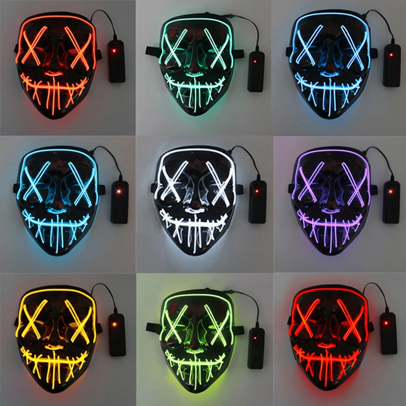 LED Neon Halloween Cosplay Mask