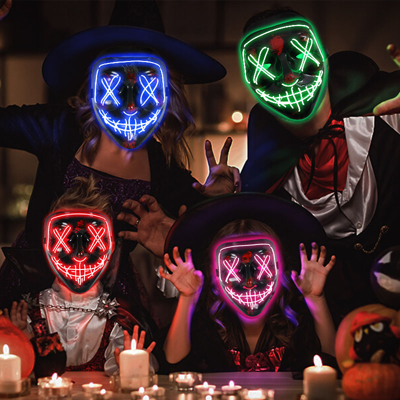 LED Neon Halloween Cosplay Mask