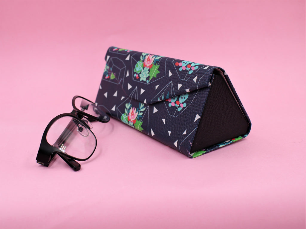 REAL SIC Cactus PU Leather Glasses Case – Succulent Terrarium