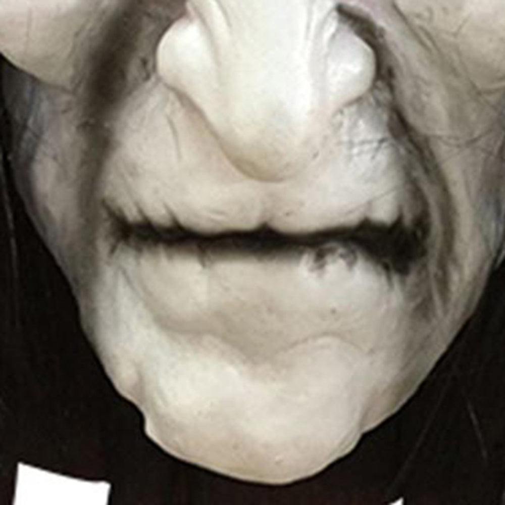 Long-Hair Zombie Halloween Mask – White