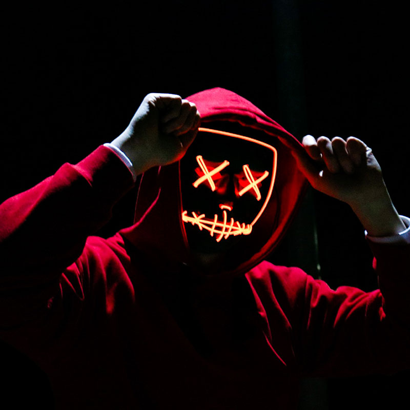 LED Neon Halloween Cosplay Mask