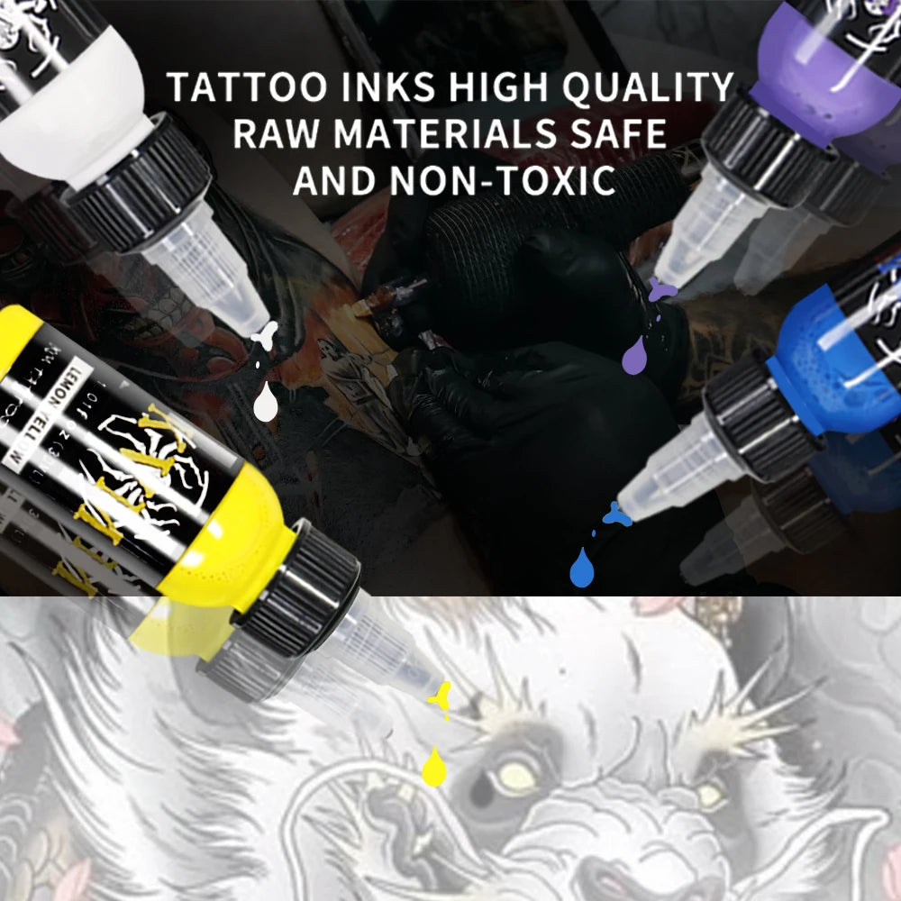 KVM 30ml Multi-Color Tattoo Ink Pigment with Box Art Tattoo Kit Natural