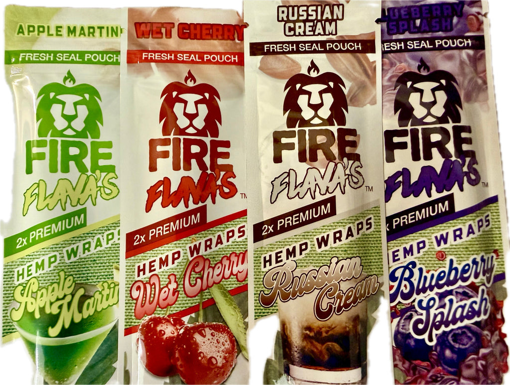 Fire Flavas Hemp Wraps Flavor Bundle - 4-Pack Pouches (Tobacco-Free)
