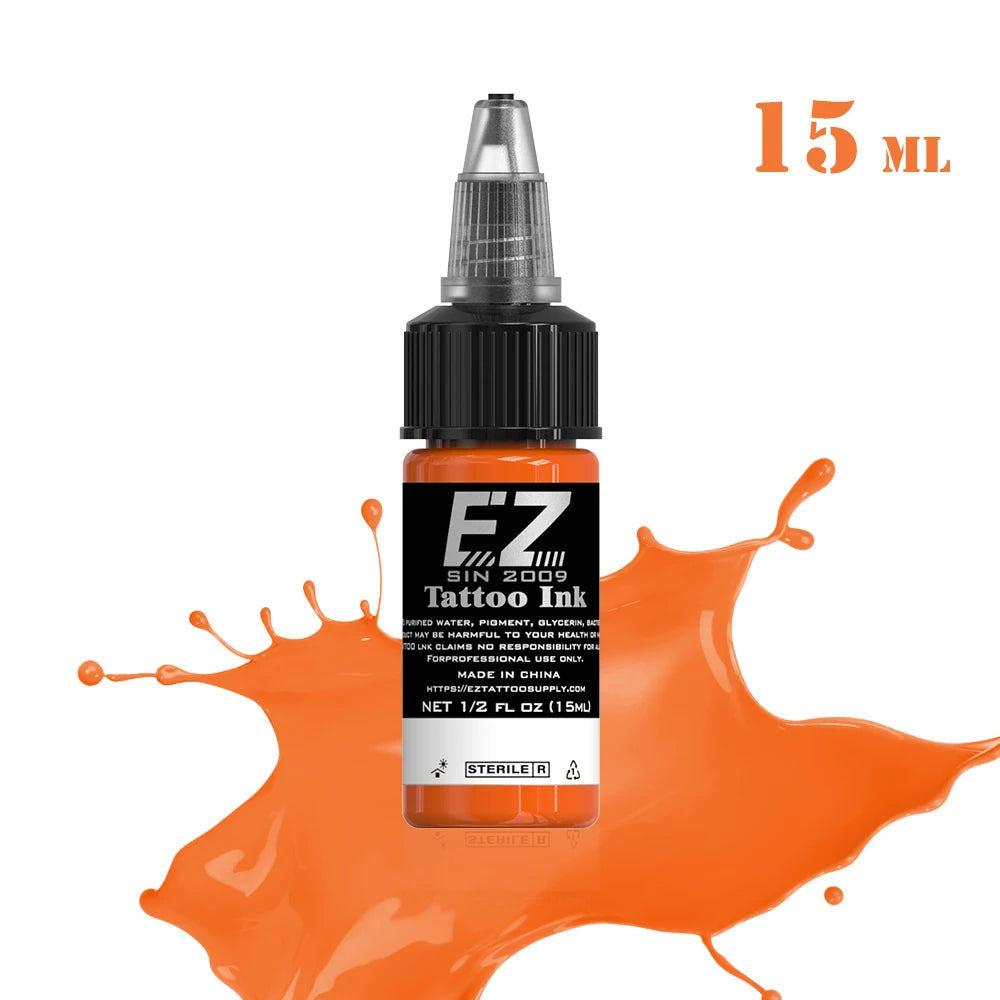 EZ Tattoo INK 25 Colors  1/2 oz 15ml/Bottle Tattoo Inks Pigment Kit for 3D Makeup Beauty Skin Body Art