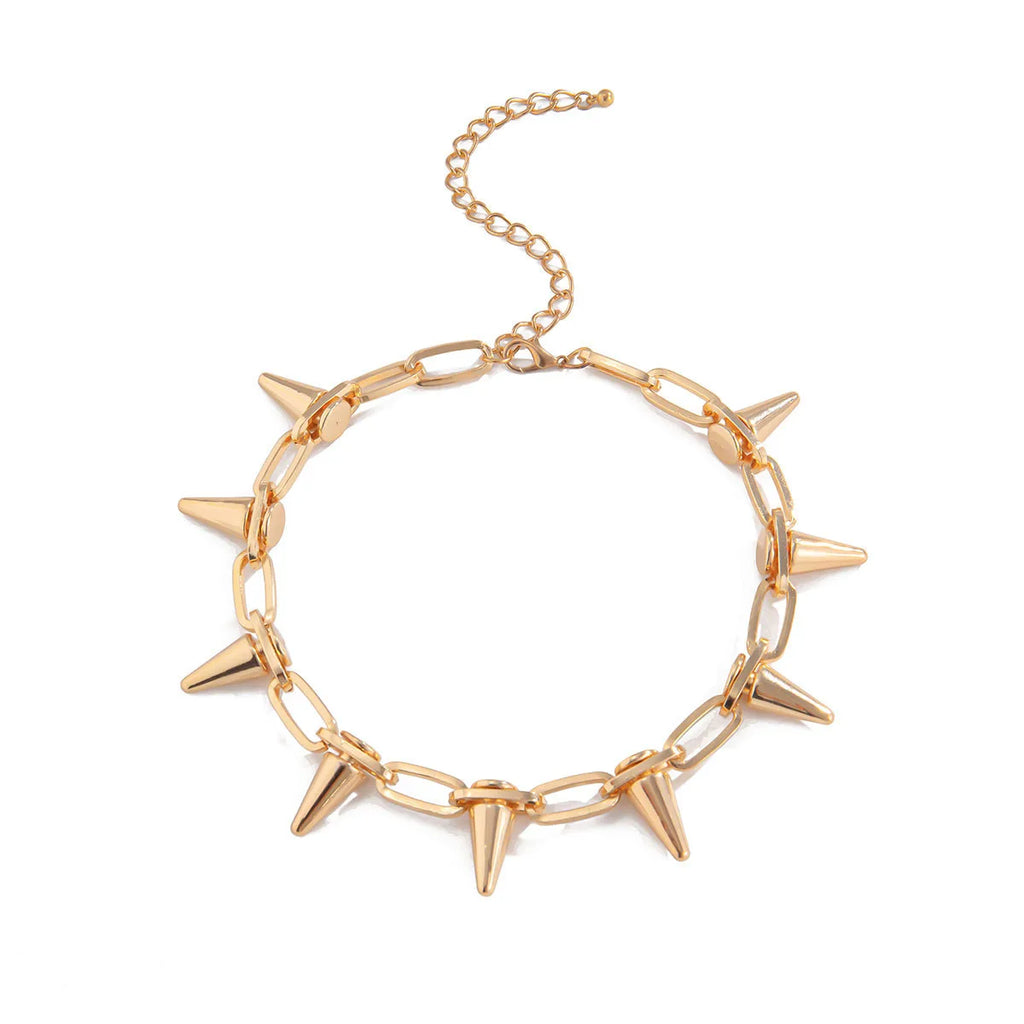Punk Spike Chain Choker Necklace