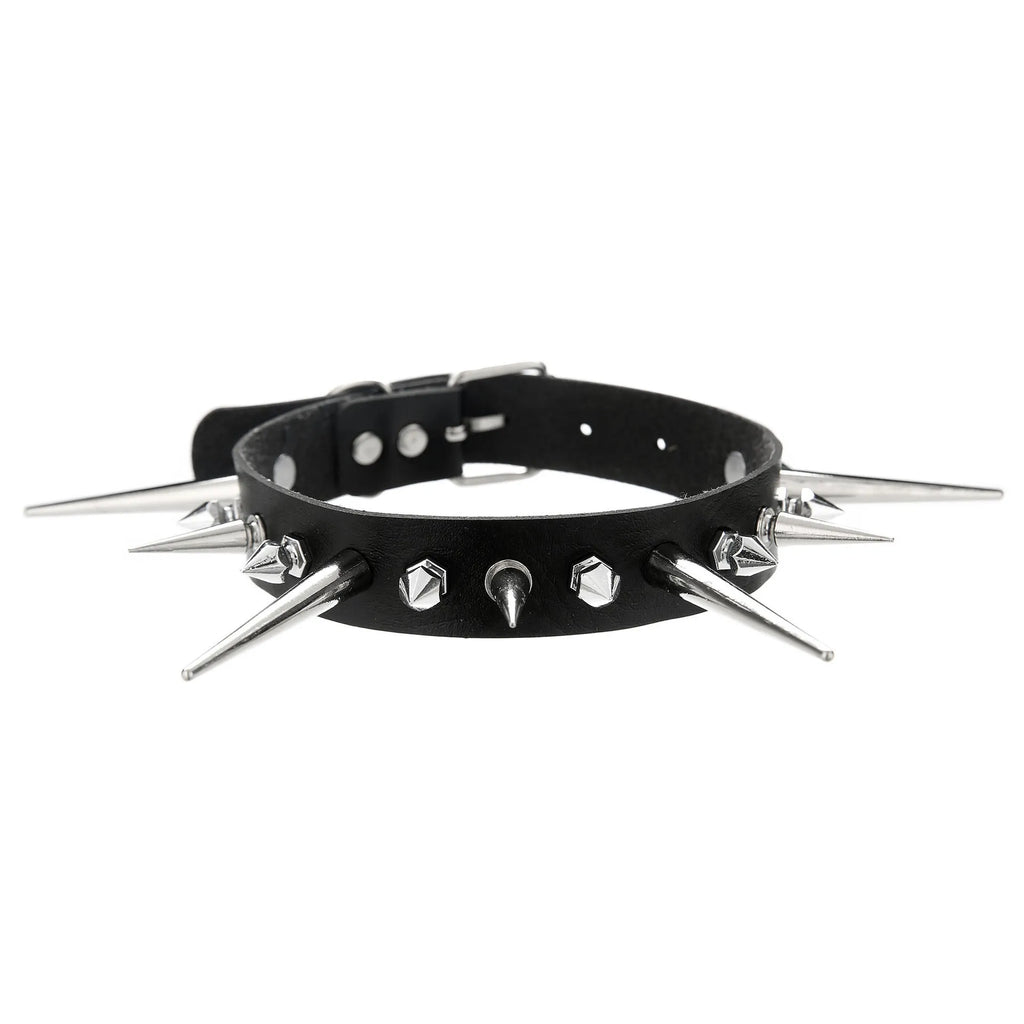 Punk Long Spike Studded Choker Collar