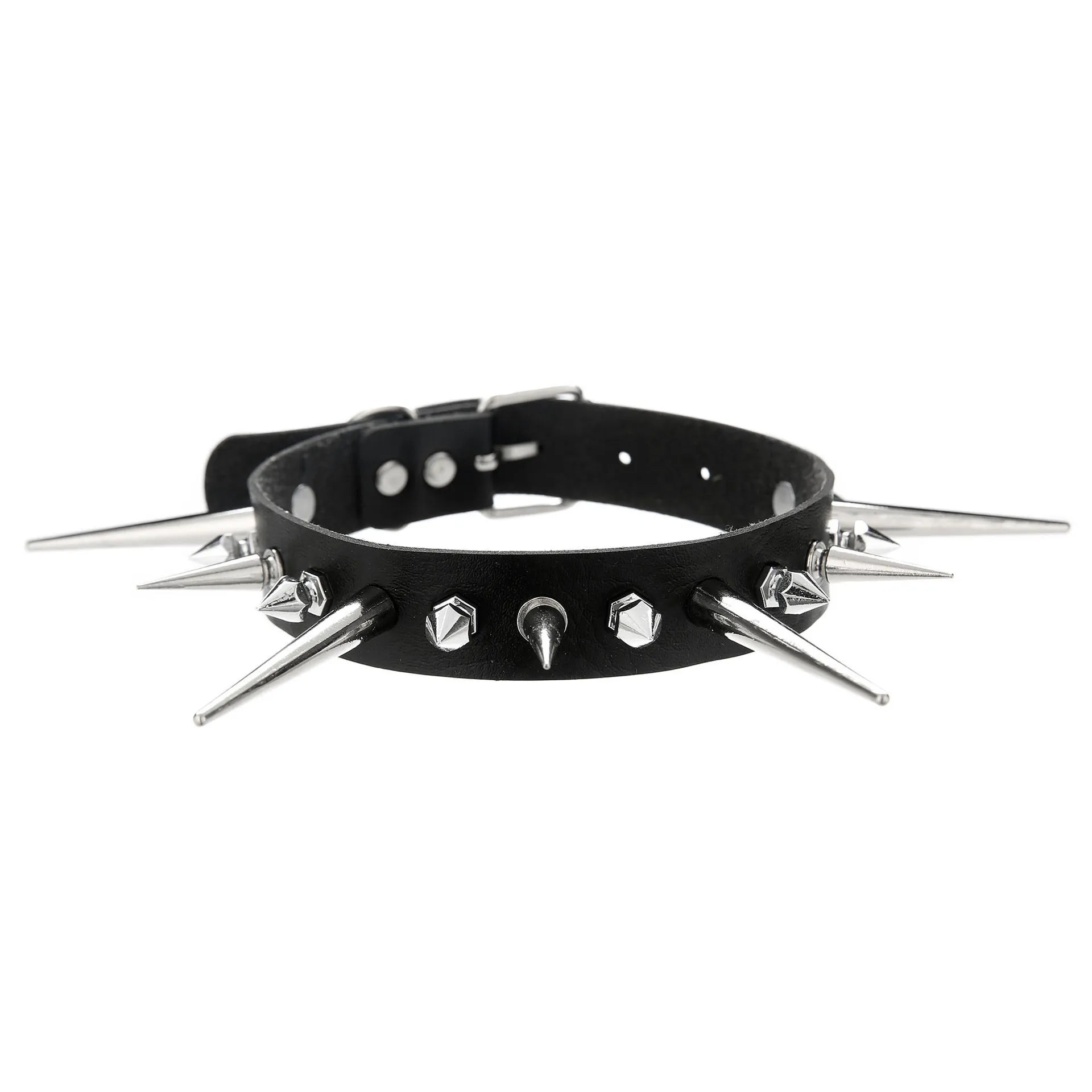 Punk Long Spike Studded Choker Collar
