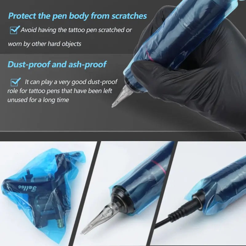 5X16cm Disposable Cartridge Tattoo Machine Covers Sleeve Pen Bags Tattoo Plastic Pen Sleeves for Tattoo Machine Clip Pen Supplie
