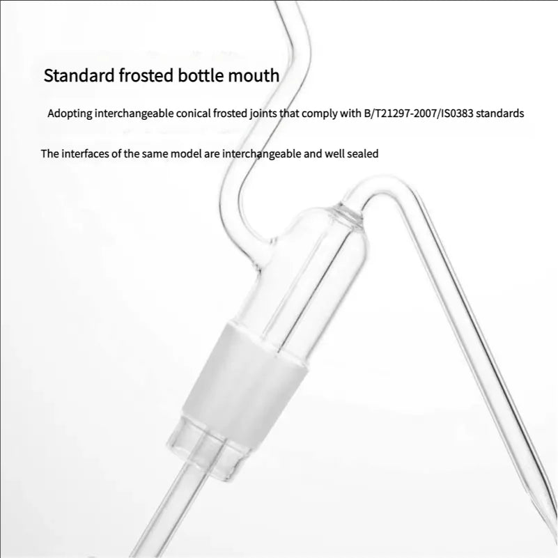 500mL 24/29 Flat Bottom Gas Washing Bottle, Single Standard Ground Mouth Flat Flush Flask, Gas Wash Bottle,Shisha Hookah