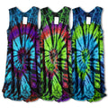 Spiral Tie Dye Dress - 41" / Viscose / Colors Vary