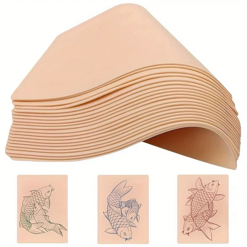 5 Pcs Tattoo Practice Skin (1mm)- 7.6x5.7 Inch Fake Skin Sheets for Beginners & Professional Artists.