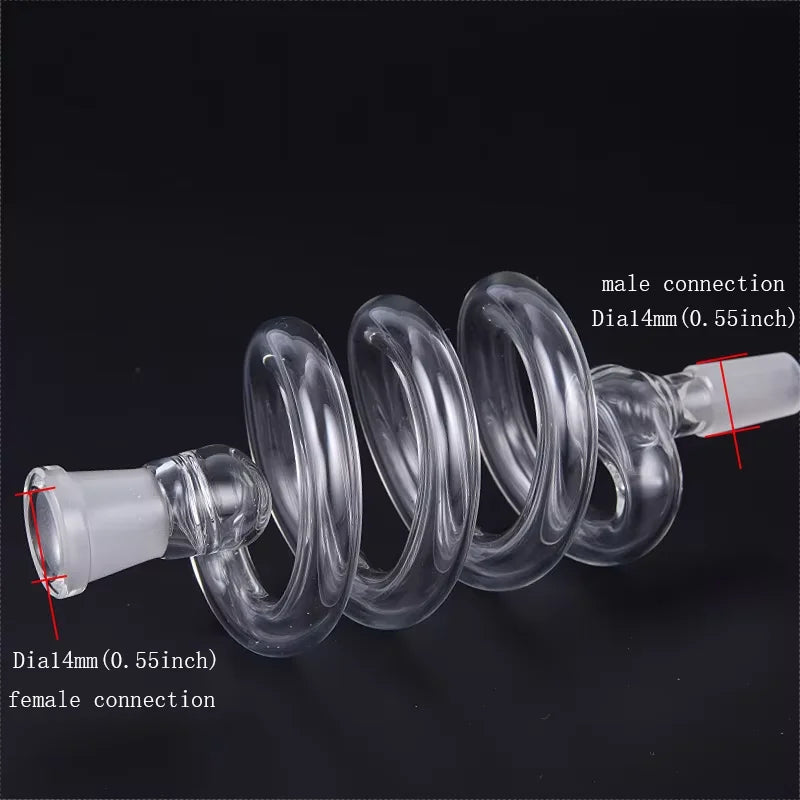 Dia18.8mm 14mm Spring Glass Spiral Part Twirl Glass Hookah Shisha Chicha Accessories Coil Glass Tube for Narguile Connector