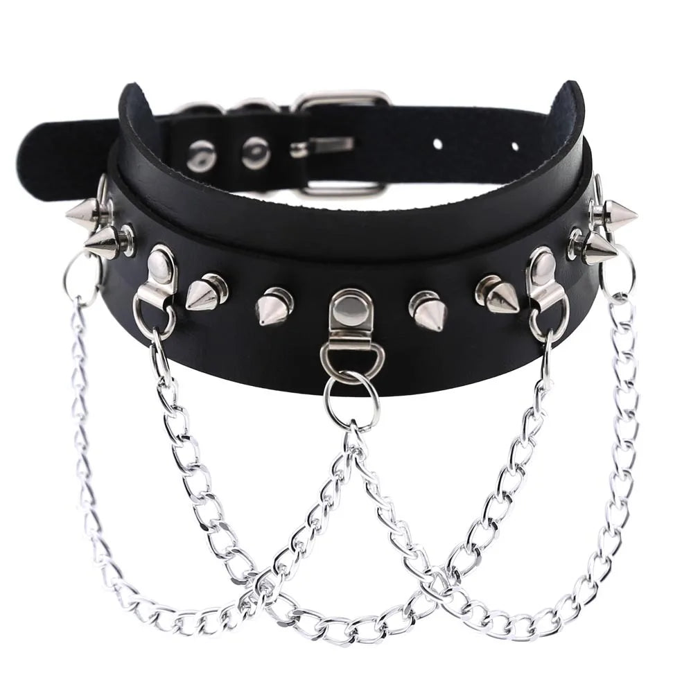 Gothic Punk Spike & Chain Choker Collection