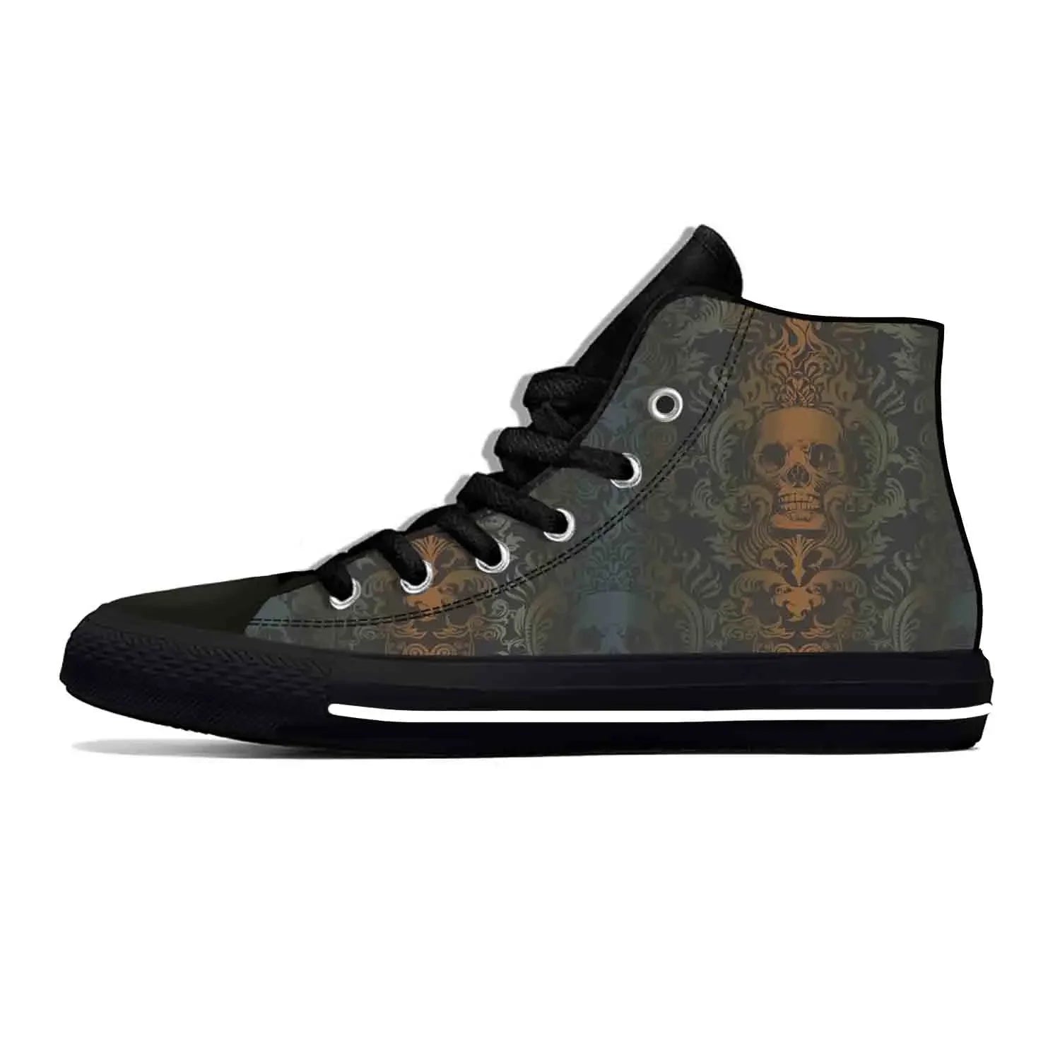 Sugar Skull Gothic High-Top Sneakers