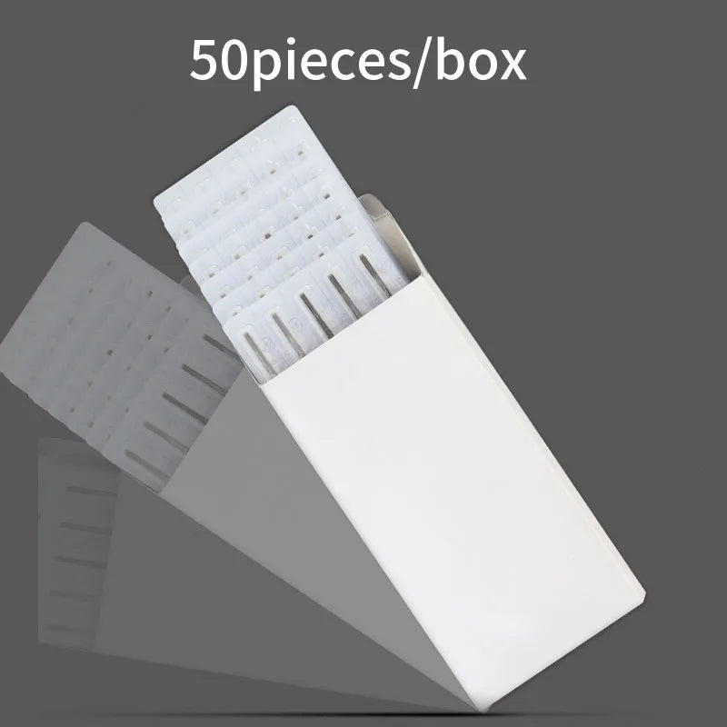 DM 50pcs Round Liner Tattoo Needles 1RL 3RL 5RL 7RL 9RL 11RL 13RL 15RL 18RL 0.35MM Disposable Sterilized Safety Tattoo Needle