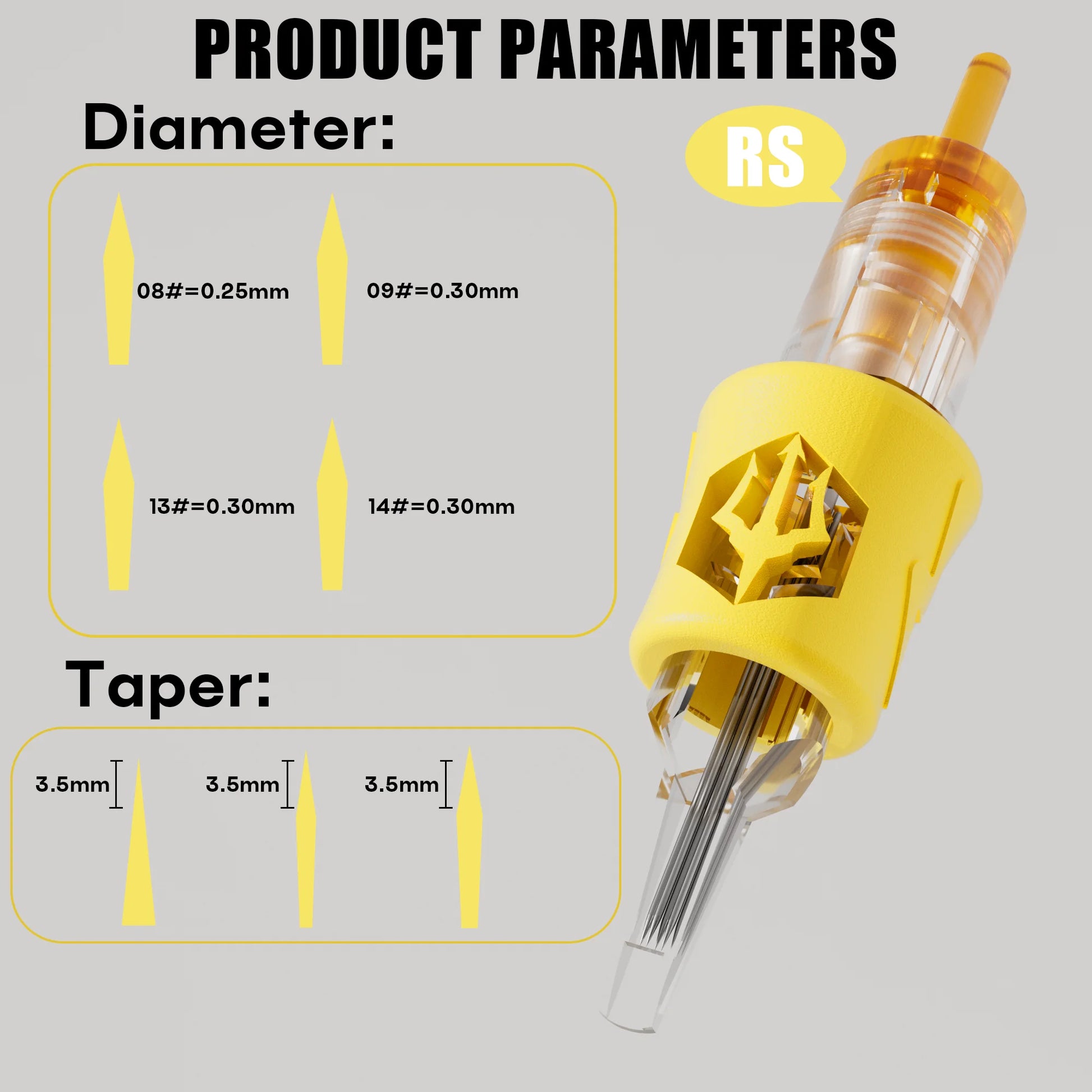 20Pcs POSEIDON Pro Cartridges Tattoo Needles Ultra Tight Liner Long Taper Professional Safty Tattoo Needles