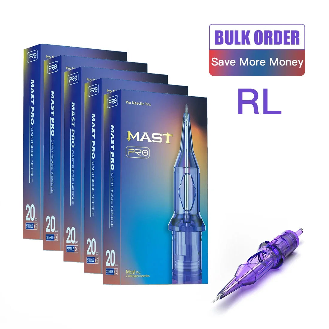 Mast Pro Boxed 1RL/3RL Tattoo Cartridge Needles Supply Permanent Makeup Needles Round Liner 0.35mm/0.30mm