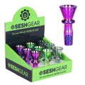 9CT DISPLAY - SeshGear Chromatic Funnel Bowl w/ Maria Handle - 14mm M / Assorted Colors