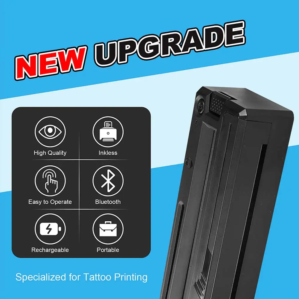Wireless Tattoo Transfer Stencil Printer Bluetooth Thermocopier Portable Tattoo Copier Machine Tattoo Transfer Paper Supply