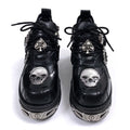 Black Gothic Skull Platform Leather Shoes