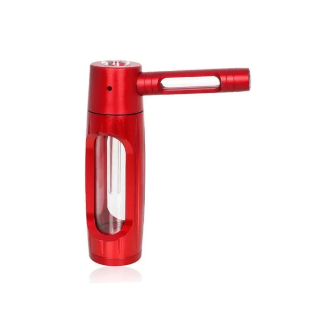 Portable Metal Smoking Pipe with 155mm Glass Bowls Dry Burning Grass Tobacco Pipes Hookah Shisha Pipa for Smoke Accessories