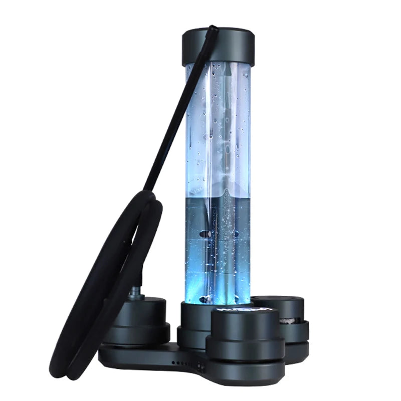 2024 New Fashion Aluminum Alloy Hookah With Colorful Led Light Luxury Smoking Shisha Set