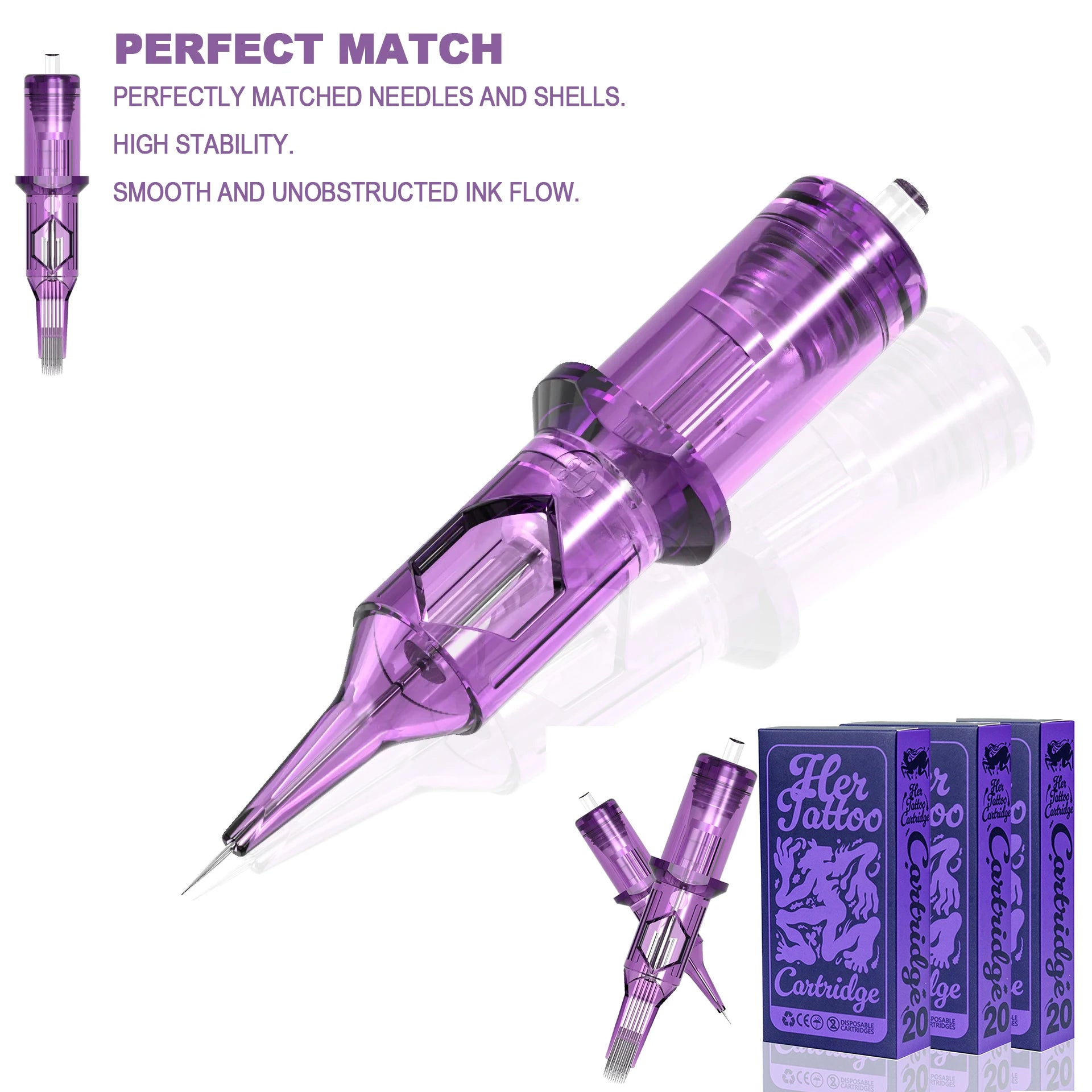 20pcsTB#12 Tattoo Needle Disposable Tattoo Cartridges RL/RS/M1/RM0.35mm Tattoo Needle Permanent Makeup Tattoo Tool with Membrane