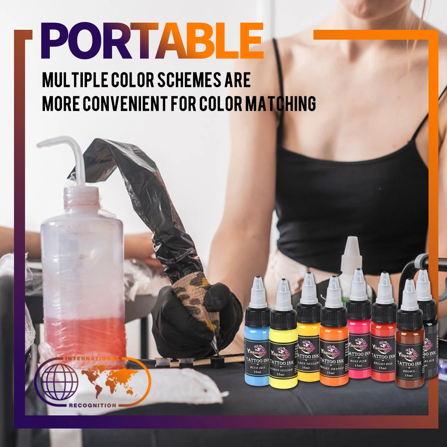 .51oz 16colors Tattoo Ink Pigment With Box Body Art Tattoo Kits Beauty Paints Makeup Tattoo Supplies Semi-permanent