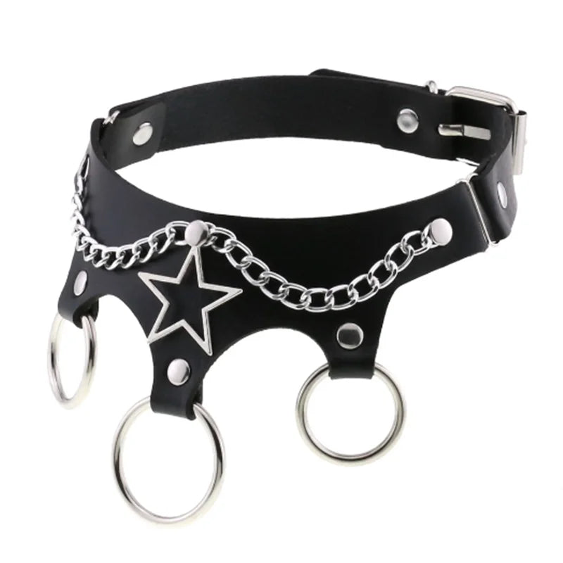Punk Chain Heart Choker Collar