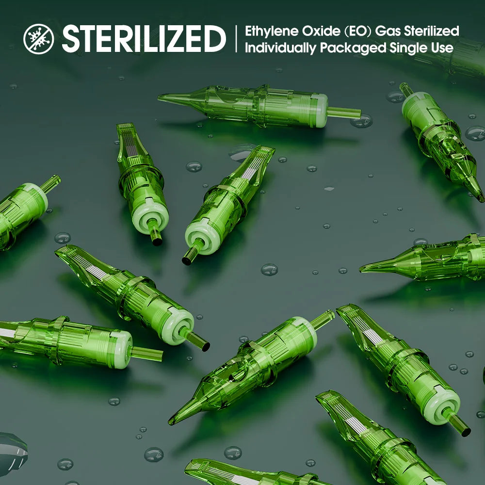 T-Rex 20pcs/Ink Cartridge Tattoo Needle RL RM Disposable Sterilization Safe Tattoo Needle 0.35mm Sterile Tattoo Needle Supply