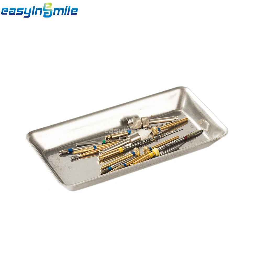1pc Dental Instrument Tray Stainless Steel Holder for burs Files Dental Medical Tools Nail Tattoo Device Supplies Dish