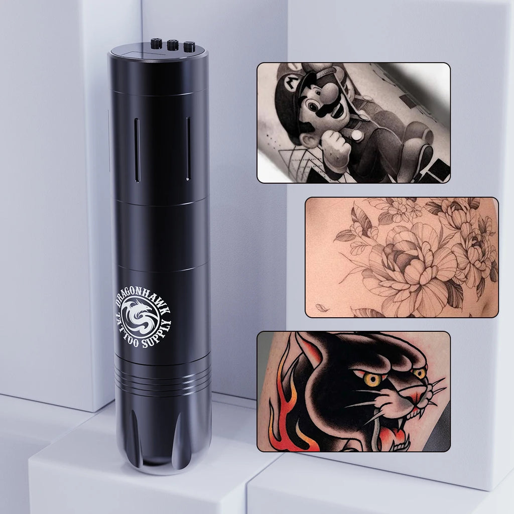 Dragonhawk X3 Full Kit Wireless Tattoo Pen 2 Batteries Complete Guns 20 Beginner Rotary Tattoo Machine Set Makeup Supplies